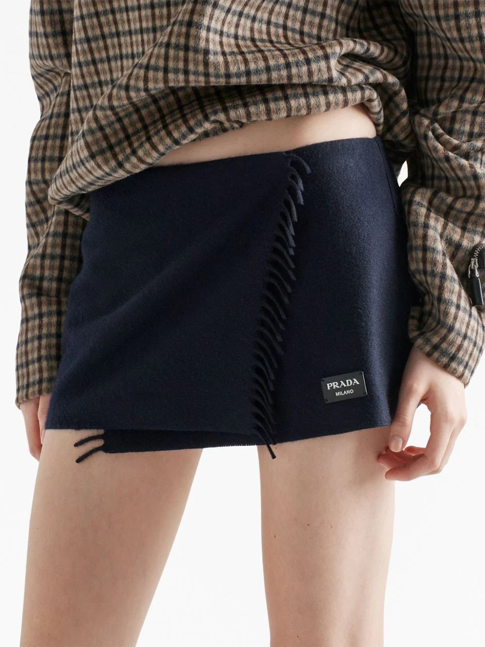 Prada, Fringed Cashmere Miniskirt